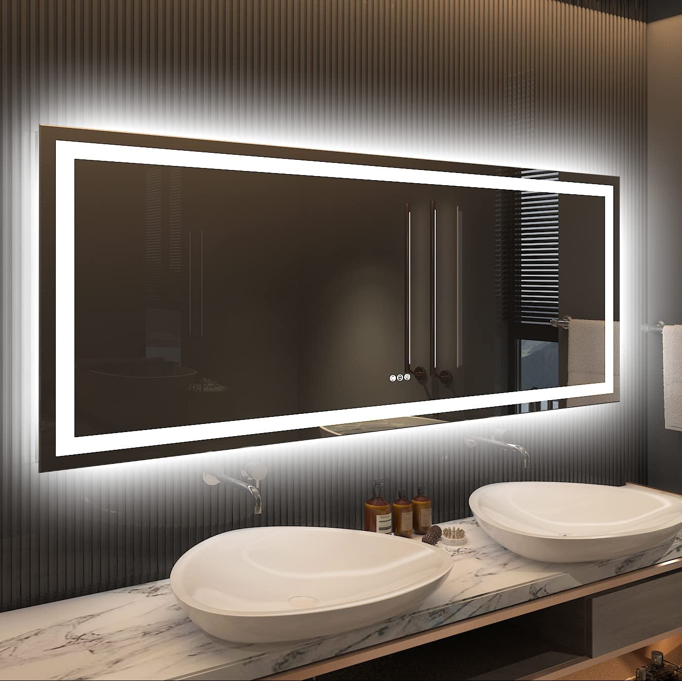 60"x28" Dimmable LED Bathroom Mirror