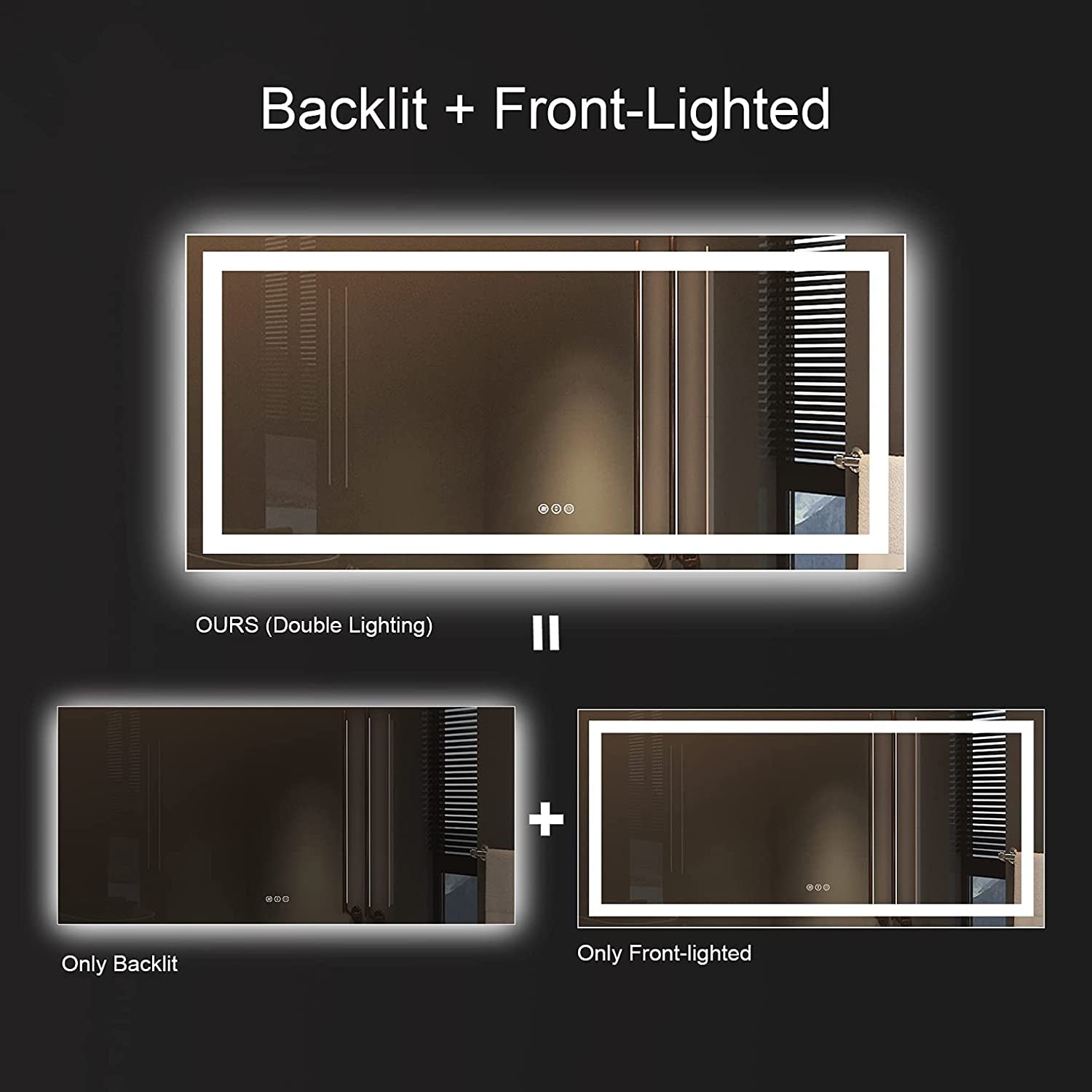 60"x28" Dimmable LED Bathroom Mirror