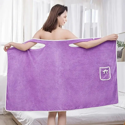 Women's Wearable Quick-Dry Bath Towel Wrap - Spa & Beach Bathrobe